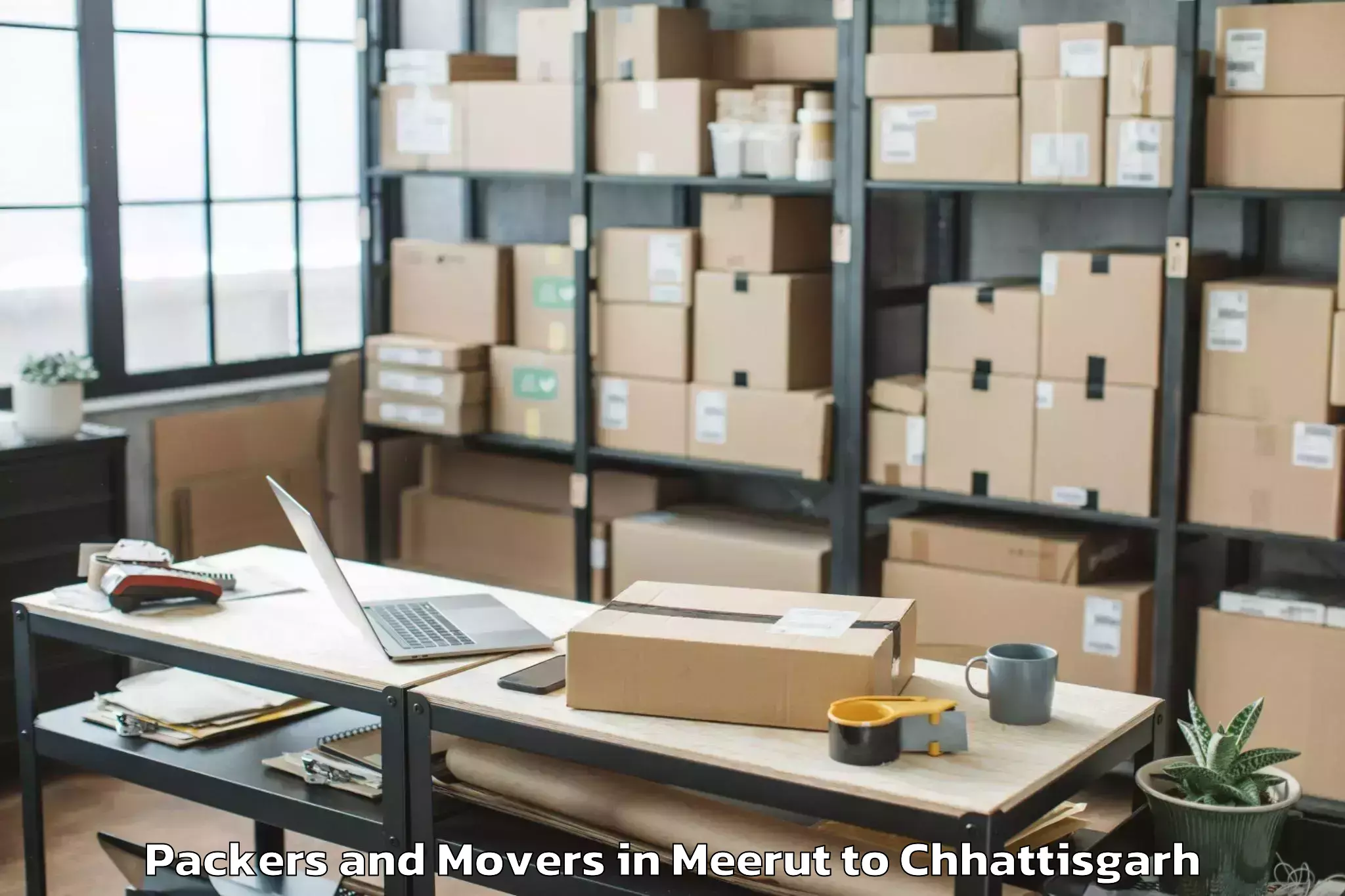 Reliable Meerut to Korba Packers And Movers